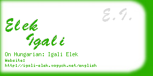 elek igali business card